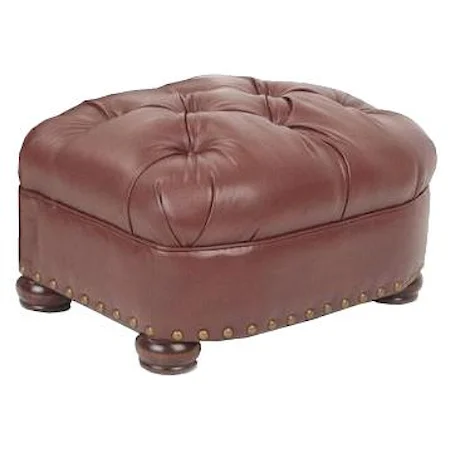 Brentwood Ottoman with Tufted Seat Cushion and Nail Head Trim